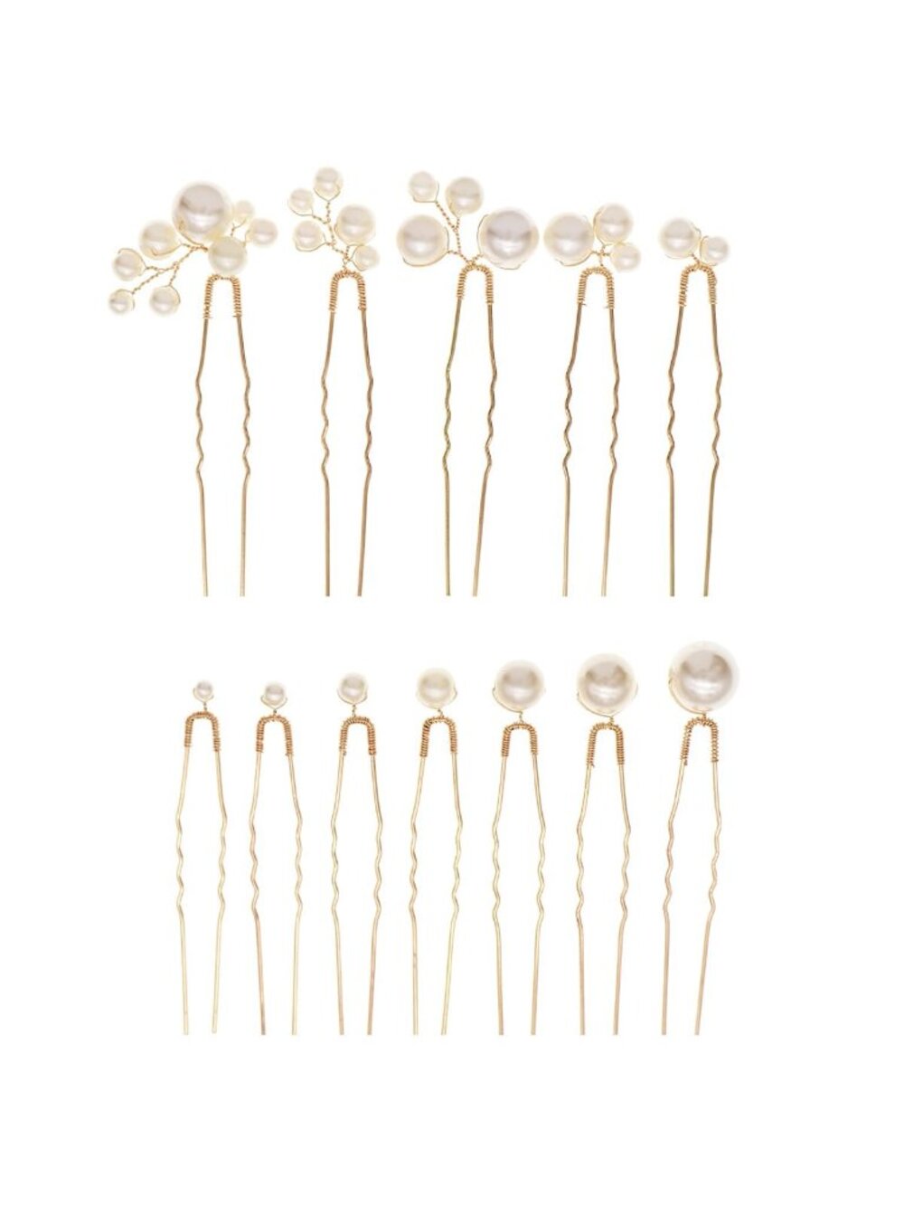 Women's 12 Pieces Rhinestone Crystal Handmade Bridesmaid Floral Pearl Hair Pins